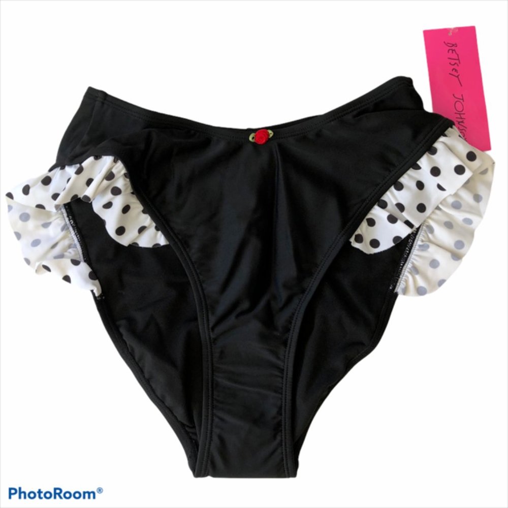Betsey Johnson Dots Amore Ruffled Bikini Bottom - Picture 6 of 11